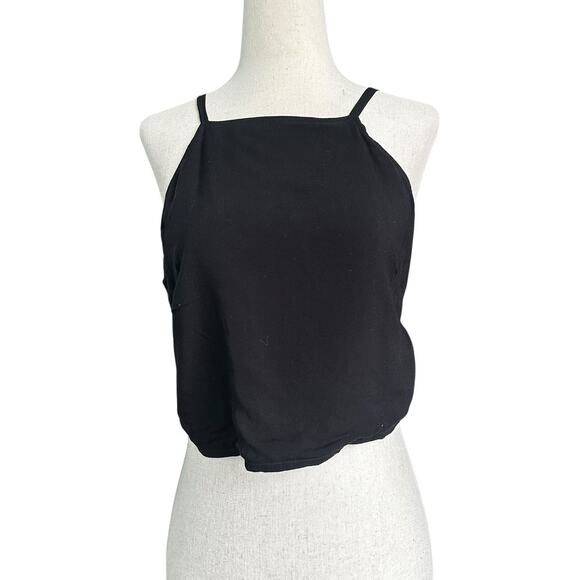 Express Black Tie Bow Sleeveless Crop Top Women's Size Medium | 25-13-2 - Picture 1 of 5
